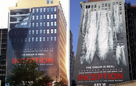 映画『インセプション』の巨大壁面広告
